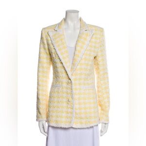 Retrofete yellow and white tweed blazer